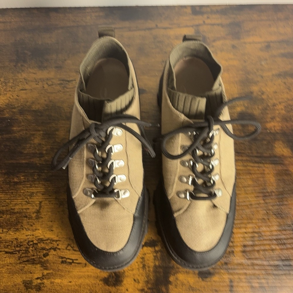 Dr Scholls Heist Sneaker Shoes Womens 8.5M Tan Lace Up Chunky - Picture 2 of 8